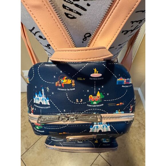 Loungefly Disneyland 65th Anniversary Map 2-1 Convertible Mini Backpack NWOT main image 6